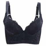 购物狂欢 聚拢收副乳上托下垂外扩调整型文胸7排扣高侧比美背薄款花婉韵内衣女透气同款 黑色（单件) 75B