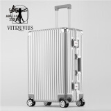 艾蓓罗（Abellone）德国工艺金属铝镁合金大容量拉杆箱出国旅行箱航空托运箱硬行李箱 银色 20英寸