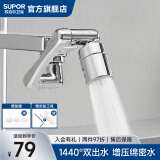 苏泊尔 水龙头延伸器旋转机械臂起泡器防溅头洗手盆万向转接头洗漱厨房 1440°升级款-防溅绵密水