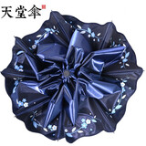 天堂伞雨伞女upf50+晴雨伞两用伞黑胶太阳伞防紫外线强防晒遮阳伞防晒 藏青店长推荐（加大双人超强防晒