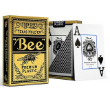 Bee小蜜蜂娱乐专用扑克牌塑料德州扑克大字宽牌 防水耐用 进口 蓝色