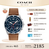 蔻驰（COACH）KENT系列三眼计时表盘 蓝精灵皮带石英男表14602560 礼物/送礼