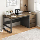 耐家（Naijia）台式家用办公桌卧室带抽屉桌椅组合简约现代书桌书柜组合学习桌 【单桌】深胡桃色100CM