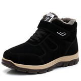 布瑞京中老年人加绒加厚老北京布鞋男棉鞋高帮防滑老人保暖男鞋大码棉靴 黑色BRJ-25565 40