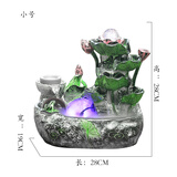 新中式流水喷泉假山摆件室内循环水桌面盆景家居装饰开业礼物 荷塘清韵(小号带雾)