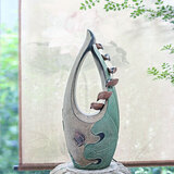 陋石坊 客厅流水喷泉桌面摆件办公室生财鱼缸加湿器开业礼品轻奢水景 S066-1妙荷流水小号