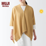 无印良品（MUJI）棉强捻 带纽扣的 披肩 纯棉 DDE56A3S 暗黄色