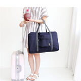 爱满 旅行包男女通用便携可折叠包大容量行李包加厚收纳整理袋手提包 二代款深蓝46*13*30 大号