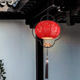诺莱星光 新中式红灯笼乔迁新居喜庆过年春节阳台酒店民宿茶楼国风小吊灯 C款红色梅花配黑色外圈