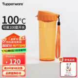 特百惠（Tupperware）茶韵塑料杯 男女学生便携运动水杯子大容量带滤格 橘花橙500ML