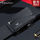 WILLIAMPOLO【已售10万】英皇保罗皮带男真皮自动扣青年商务腰带纯牛皮裤带 亮黑色 115cm 选尺寸请联系客服