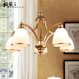 格蕴美式吊灯客厅灯现代简约大气卧室餐厅灯北欧铁艺欧式家用灯饰灯具 5头朝下 (土豪金)*全光谱护眼