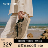 斯凯奇（Skechers）男鞋夏季商务休闲鞋季百搭时尚帆布鞋舒适复古一脚蹬66387 卡其色/KHK 40