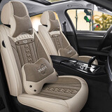 布兰特 汽车座套全包布艺座垫仿亚麻坐垫四季通用座椅套垫卡通座包五座 H2卡其色-尊享版