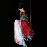 重回汉唐花想容颜原创唐制褙子齐胸襦裙直领对襟广袖衫汉服女 米白直领对襟衫/预售 45天 L