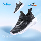 361°儿童运动鞋跑鞋2025夏季男女童3-12岁轻便大网孔跑鞋黑39