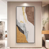 好久不见麋鹿入户玄关装饰画正对门走廊过道挂画现代轻奢新中式抽象壁画