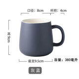 圣朗尼（SHENGLANGNI）北欧风格现代简约马克杯纯色莫兰迪陶瓷大容量牛奶情侣杯 莫兰迪杯-灰蓝
