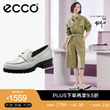 爱步（ECCO）【明星同款】乐福鞋女 百搭牛皮厚底粗跟英伦风单鞋女 摩登490013 石灰色49001301378 建议选小一码 35 （偏大，建议选小一码）