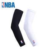 NBA休闲篮球护臂勇士热火骑士队长款男女袖套透气护手臂加长护肘 通用款(黑色+白色) L