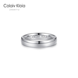 Colaivkloia情侣戒指男女对戒银一对光面时尚饰品520情人节生日礼物送男女友 Tk308s-光面男戒 开口可调节