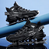 英足利男鞋新品秋冬季休闲鞋潮鞋子大码48鞋子男飞织网鞋刀锋增高鞋男 炫酷黑-名格堂2173 42