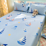 雅鹿纯棉床单单件现代简约100全棉学生宿舍单人加厚1.5双人被单套件3 海洋之星LT 单床单 160cm*230cm