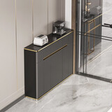 中邸 餐边柜超薄20-30cm实木岩板轻奢现代简约靠墙储物茶水柜子25厘米 120*20*85.7cm【高级灰】矮脚