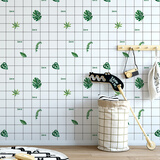 安与云自粘墙纸卧室学生宿舍衣柜书桌面翻新贴客厅简约背景墙家具贴防水 绿植 60厘米宽X3米长