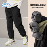班尼路儿童裤子冬季2025款中大童一体绒休闲裤男女童灯芯绒加绒束脚长裤