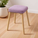 非洲鹰（feizhouying）北欧实木方凳非塑料客厅凳子家用可摞叠吃饭小凳子梳妆台凳子板凳 榉木圆腿布艺紫色【凳面可拆洗】
