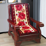 花语缤纷 加厚防滑沙发坐垫 红木实木沙发垫 长椅垫可拆洗带靠背 花团锦簇 55*45*高度60(高密度海绵)
