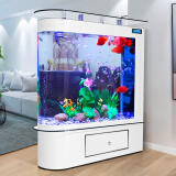 欧宝 鱼缸玻璃生态水族箱子弹头家用客厅屏风金鱼缸大型可定制 抽屉款  侧滤 0.8米长