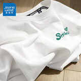 真维斯（JEANSWEST）短袖t恤男夏季新款衣服男装情侣宽松港风潮流青少年休闲ins风半袖 白色 爱心微笑_K S