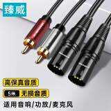 臻威（ZHENWEI）双卡侬头转RCA莲花头音频线调音台线2对2音箱线双RCA转双卡侬公5M