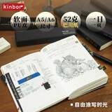 kinborPANDA熊猫A5/PU皮面本限定款224张巴川纸手帐本日记笔本子计划自填日程本可当普通本子书写DT53466