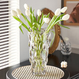 京东鲜花 水晶玻璃花瓶高级感大号摆件轻奢透明客厅玫瑰百合插花装饰花器