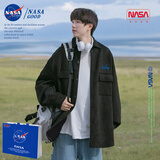 NASAGOOD官方男装外套男春秋夹克男棒球服男士休闲衣服宽松日系痞帅上衣 黑色【常规款】 XL