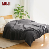 MUJI发热毛毛纱 编织毯 炭灰色 180*200cm