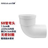 万康（MAGdrain）PVC管排水管下水管道塑料管材管件弯头三通直径40\/50\/75 【11】50内插管头90°