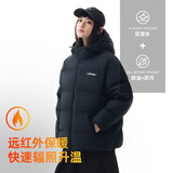 安踏速暖羽绒服丨四防鸭绒短款连帽女士冬季宽松保暖加厚外套面包服