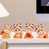 潮流烽火线2026国潮马年吉祥物生肖马摆件手办公仔电脑桌面小摆设本命年礼物 中号国潮马四件套