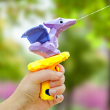 汇悦玩具儿童恐龙几何体滋呲水迷你小水枪户外沙滩玩水戏水玩具宝宝男小孩 紫色翼龙水枪(袋装)TY010 标准配置