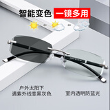 美泰龙防蓝光眼镜男防辐射女配近视镜带度数平光无度数无框切边变色眼睛 1.67防蓝光+近视变色(0-600)无钻
