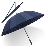 爱上雨24骨长柄雨伞男士大号自动加固暴雨结实抗风黑色商务定制直杆伞男 【手动】藏青+加厚伞布 24骨