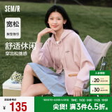 森马（Semir）梅花系列外套女宽松插肩袖刺绣2024秋季休闲连帽夹克109524108001