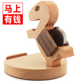 【马上有钱】凯彩 手机支架桌面床头懒人便携ipad平板直播追剧网课抖音阅读多功能个性创意木质手机座 手机支架-马上有钱