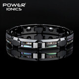 power ionics 潮牌男女能量手链钨钢情侣防水可刻字生日礼品情侣礼物专柜 陶瓷/深空灰(双排贝壳)