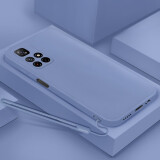 倍思力 适用小米红米Redmi Note11 5G手机壳男女款防摔保护套全包磨砂直边软壳 薰衣草灰-纯色+手绳 小米Redmi Note11 5G版