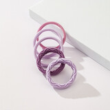 歌妮（Goody）橡皮筋扎头绳女毛巾发圈高弹力棉柔不伤发不变形发绳发饰 紫色